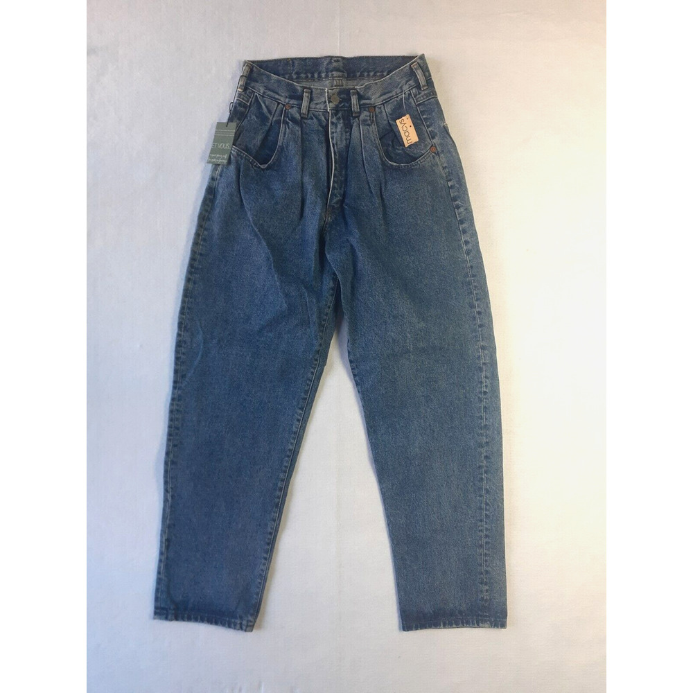 ET VOUS Vintage 80s High Rise Denim Jeans Blue Women 40 Made in France NWT